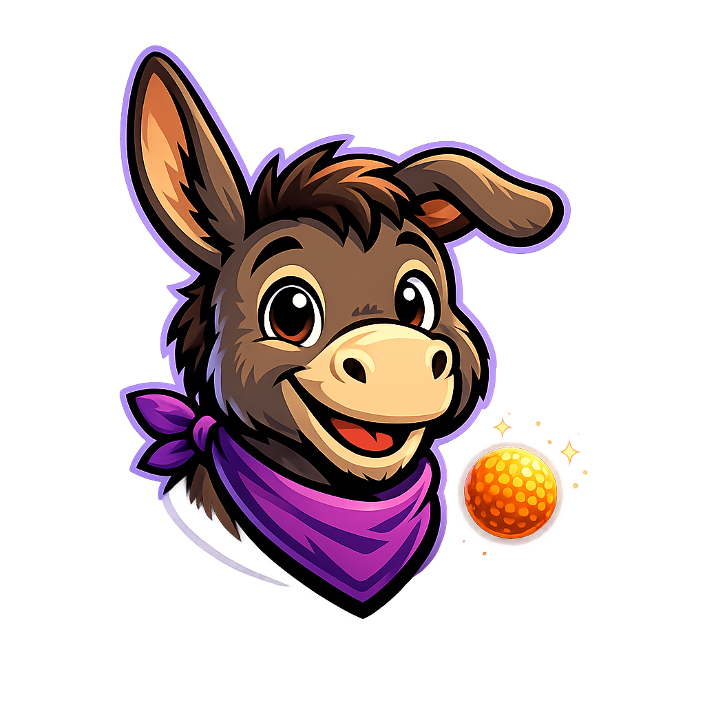 Barry the Burro, mascot of Out West Glow Golf